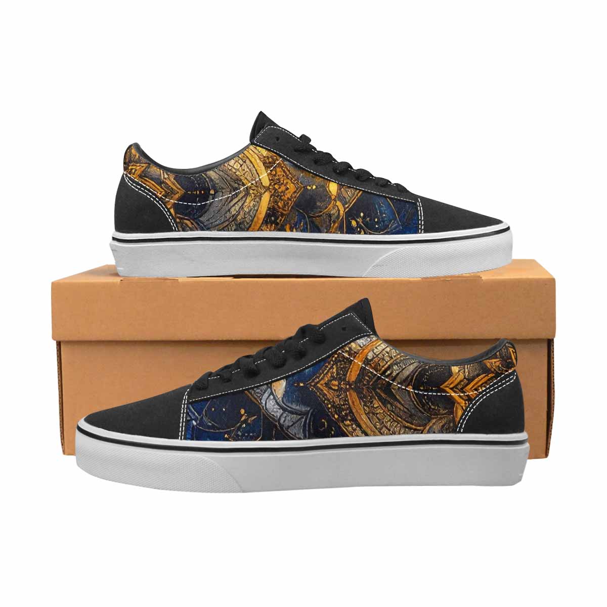 WOMEN'S Mandala Medallion Lace-Up Canvas Cottagecore Custom Sneakers