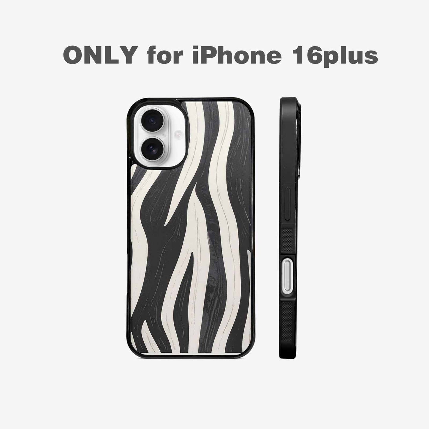 iPhone 16 Plus Case — Modern Zebra Stripe, Custom Designed Case Cover