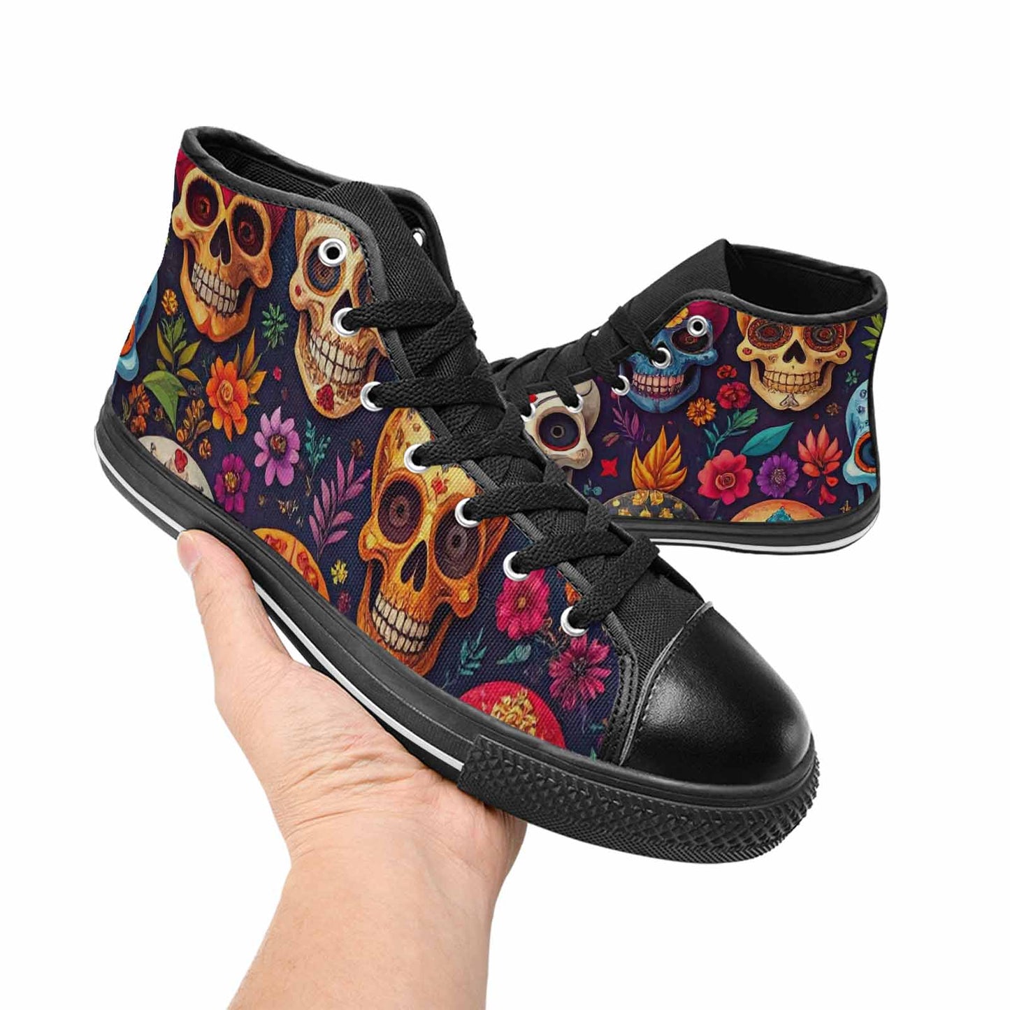 MEN'S Skull High Top Canvas Dreamcore Custom Sneakers
