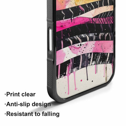 iPhone 17 Case — Black &amp; Pink Ink Animal Print, Unique Phone Case Design