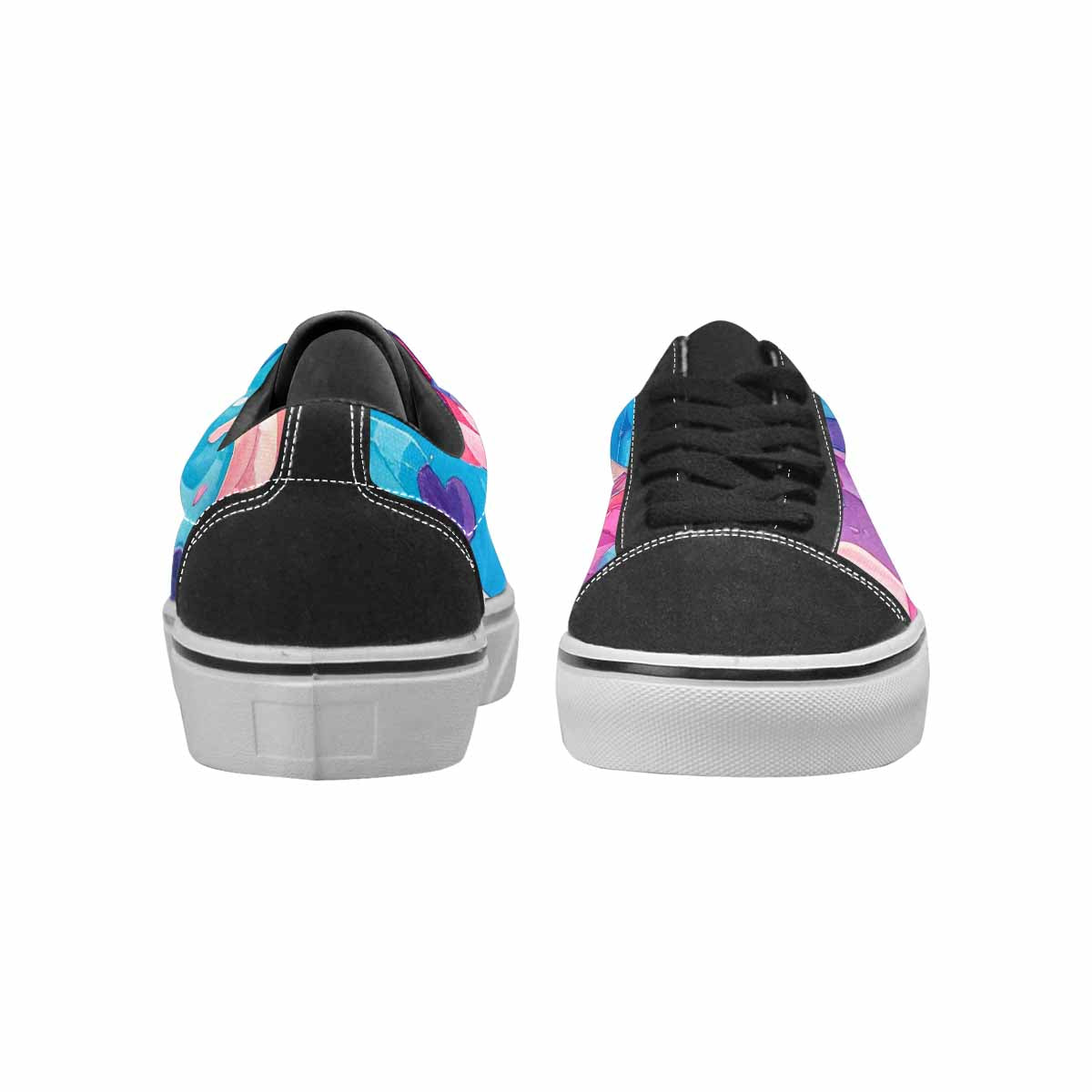 WOMEN'S Transgender Pride Flag Lace-Up Canvas Melting Art Custom Sneakers