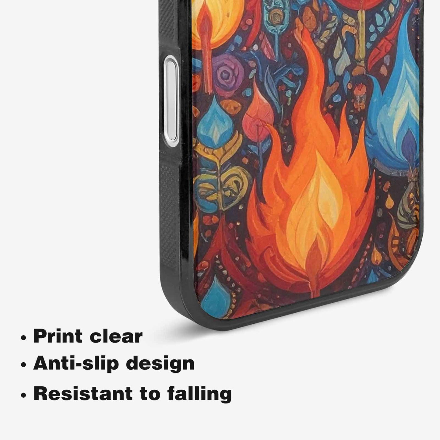 iPhone 16 Plus Case — Flame Burst Full Color Vibrant Flame, Original Design Phone Case