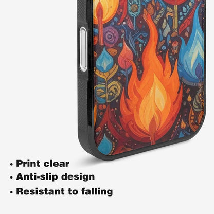 iPhone 16 Plus Case — Flame Burst Full Color Vibrant Flame, Original Design Phone Case