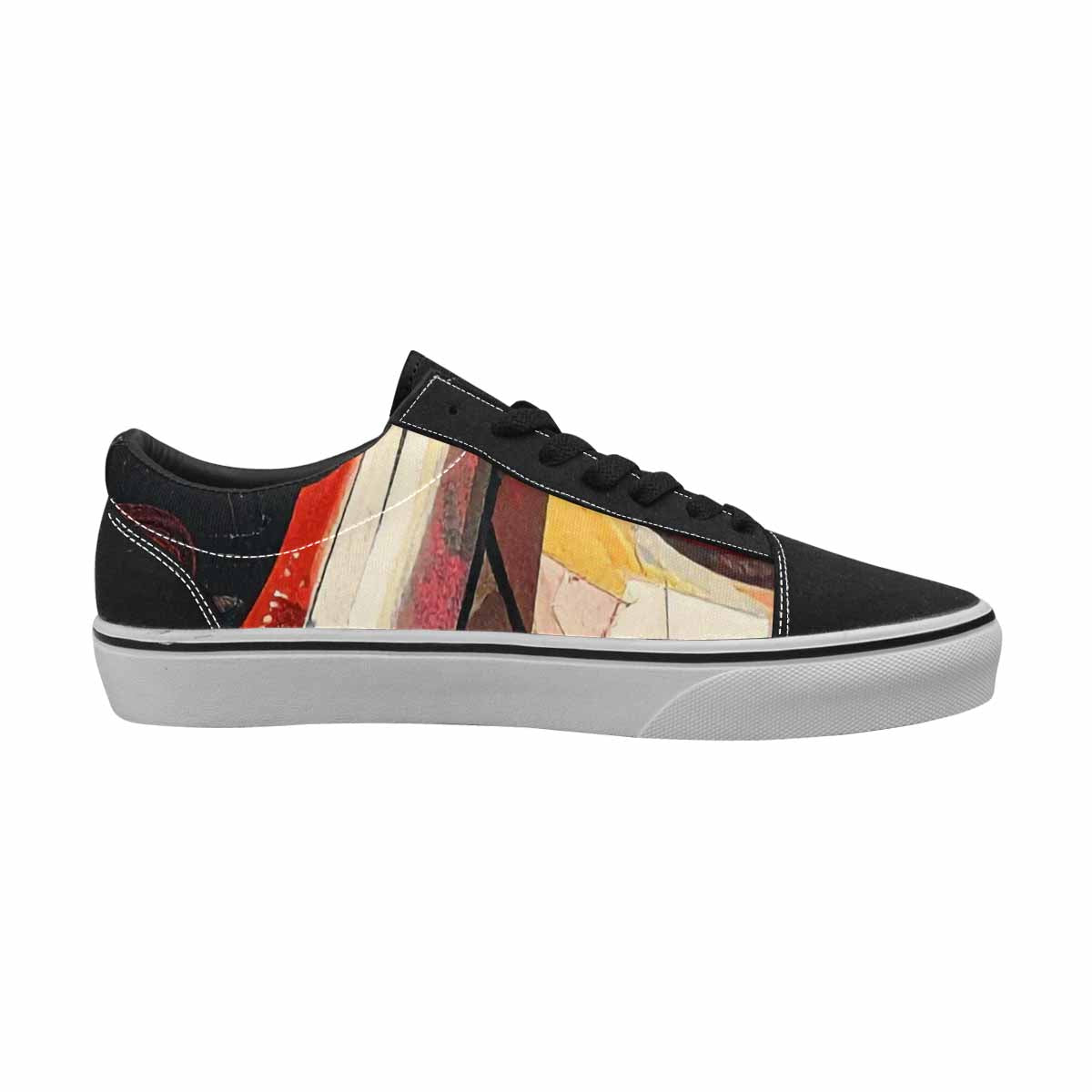 MEN'S Googly Cartoon Mouths Canvas Lace-Up Vibrant Chaos Custom Sneakers