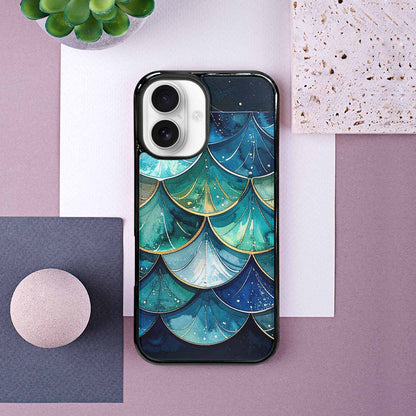 iPhone 16 Case — Mermaid Scale Art Pattern, Custom Printed Phone Case