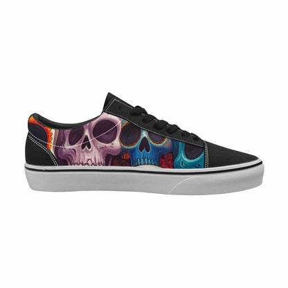 WOMEN'S Sugar Skulls Melting Sugar Lace-Up Canvas Vivid Custom Sneakers