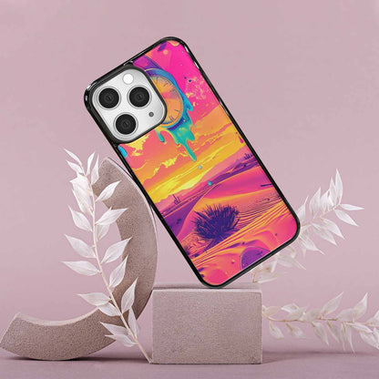 iPhone 15 Pro Max Case — Surrealist Dreamscape Pattern Melting Clocks Desert, Custom Phone Case