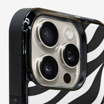 iPhone 16 Pro Max Case — Zebra Print Black White, Custom Designed Case Cover