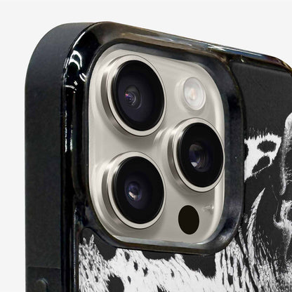 iPhone 16 Pro Case — Leopard Print Black And White Style, Unique Phone Case Design