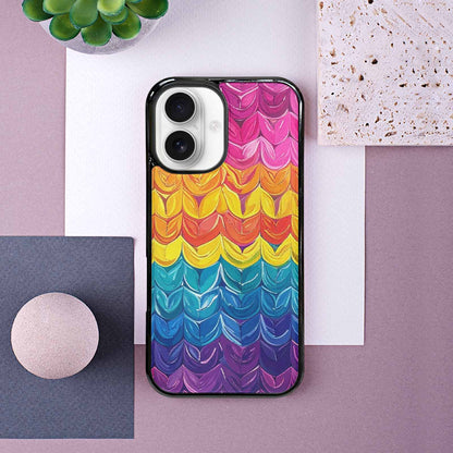 iPhone 16 Case — Pansexual Flag Color Theme Small Rainbow, Custom Designed Case Cover