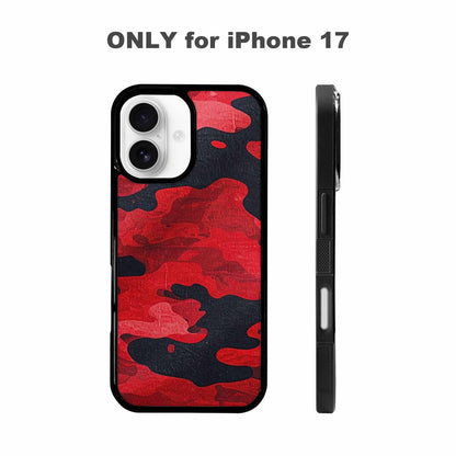 iPhone 17 Case — Tactical Camo Red Black Custom Camo, Custom Printed Phone Case
