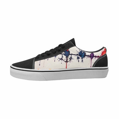 MEN'S Tie Dye Black & Red Ink Canvas Graphic Print Kaleidoscope Custom Art Shoes