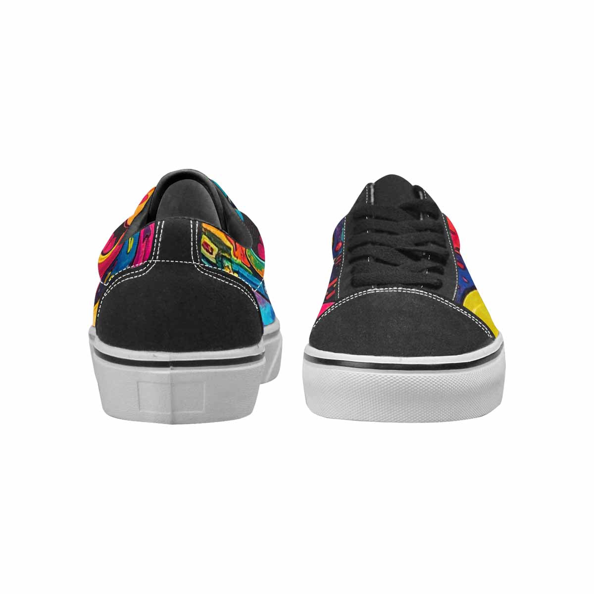 MEN'S Yellow Smiley Face Canvas Lace-Up Grunge Shoes