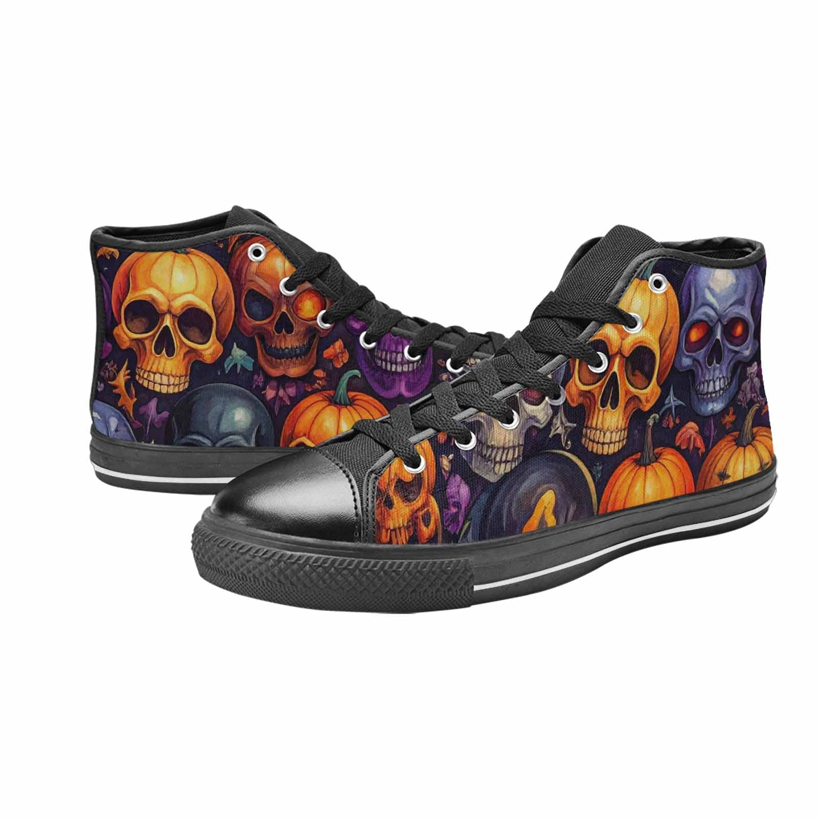 MEN'S Skulls - Halloween High Top Canvas Cottagecore Custom Shoes