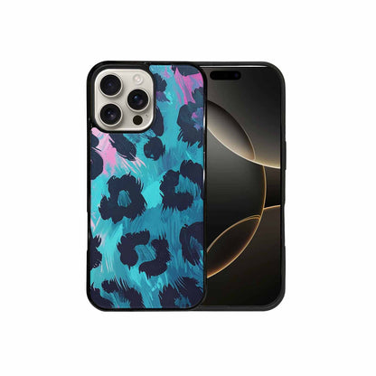 iPhone 16 Pro Max Case — Leopard Neon Pink Teal Airbrush, Custom Phone Case