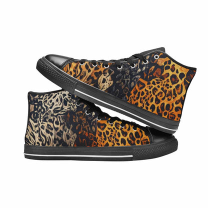 MEN'S Animal Print High Top Canvas Vibrant Chaos Shoes