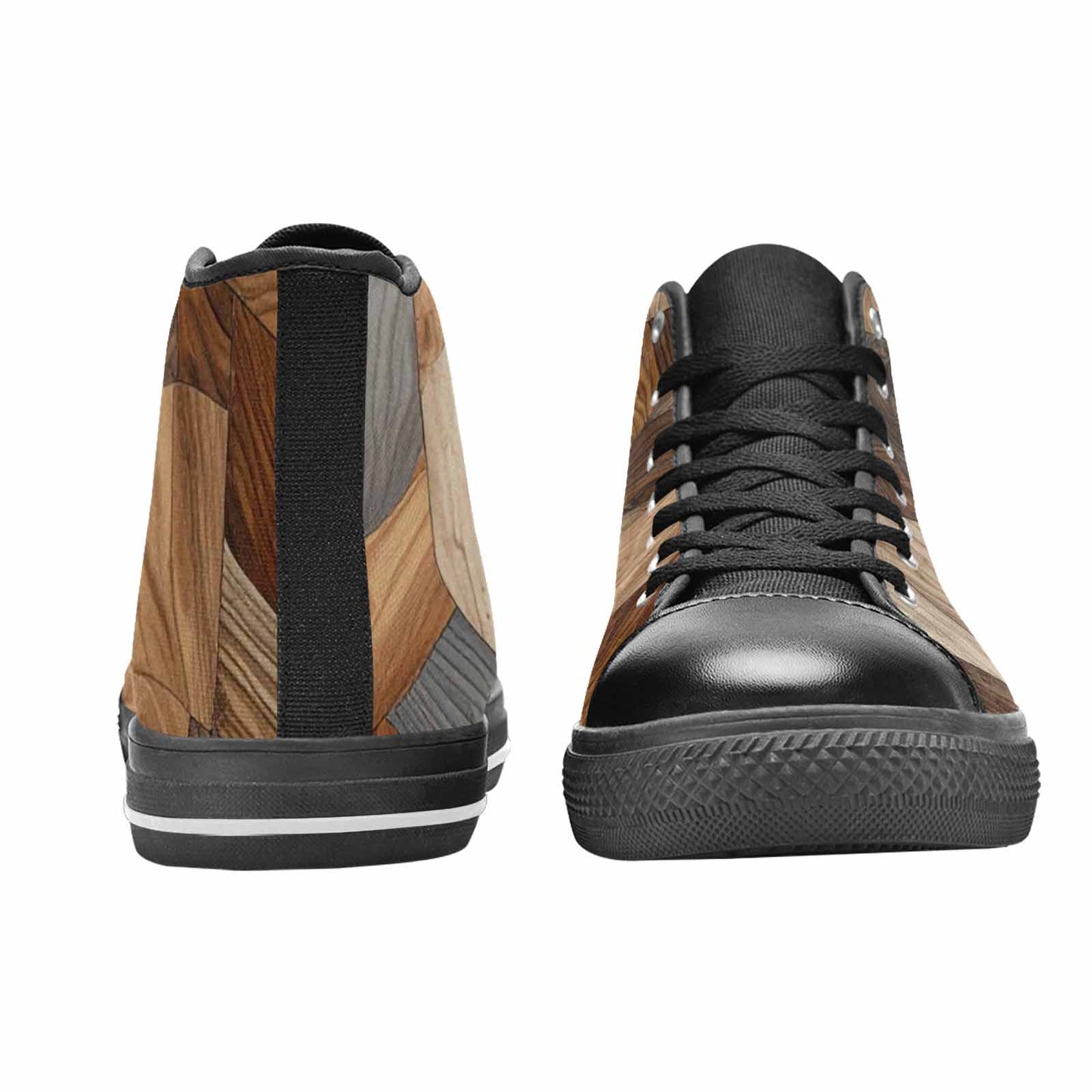 MEN'S Wood Grain Texture High Top Canvas Neon Fantasy Sneakers