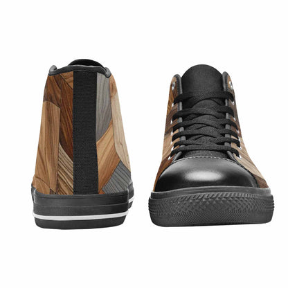 MEN'S Wood Grain Texture High Top Canvas Neon Fantasy Sneakers