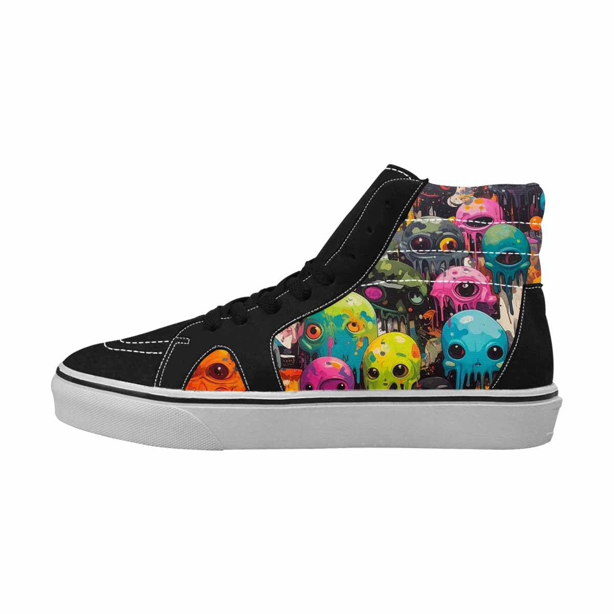 MEN'S Aliens  Camo Melting High Top Canvas Dreamcore Custom Shoes