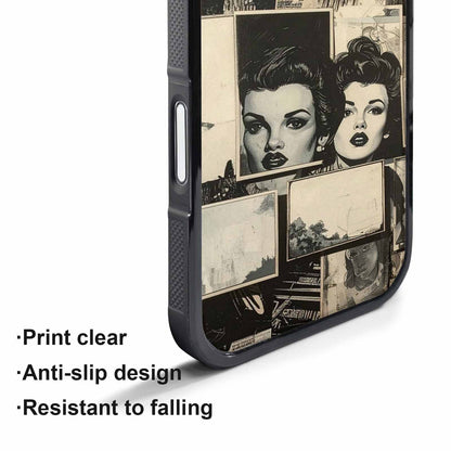 iPhone 17 Pro Case — Black And White Solid Black Retro, Personalized Phone Case