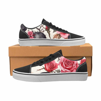 WOMEN'S Skulls - Roses Canvas Lace-Up Vibrant Chaos Sneakers