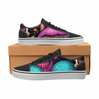 WOMEN'S Mushroom Skull Canvas Lace-Up Wallpaper Art Sneakers