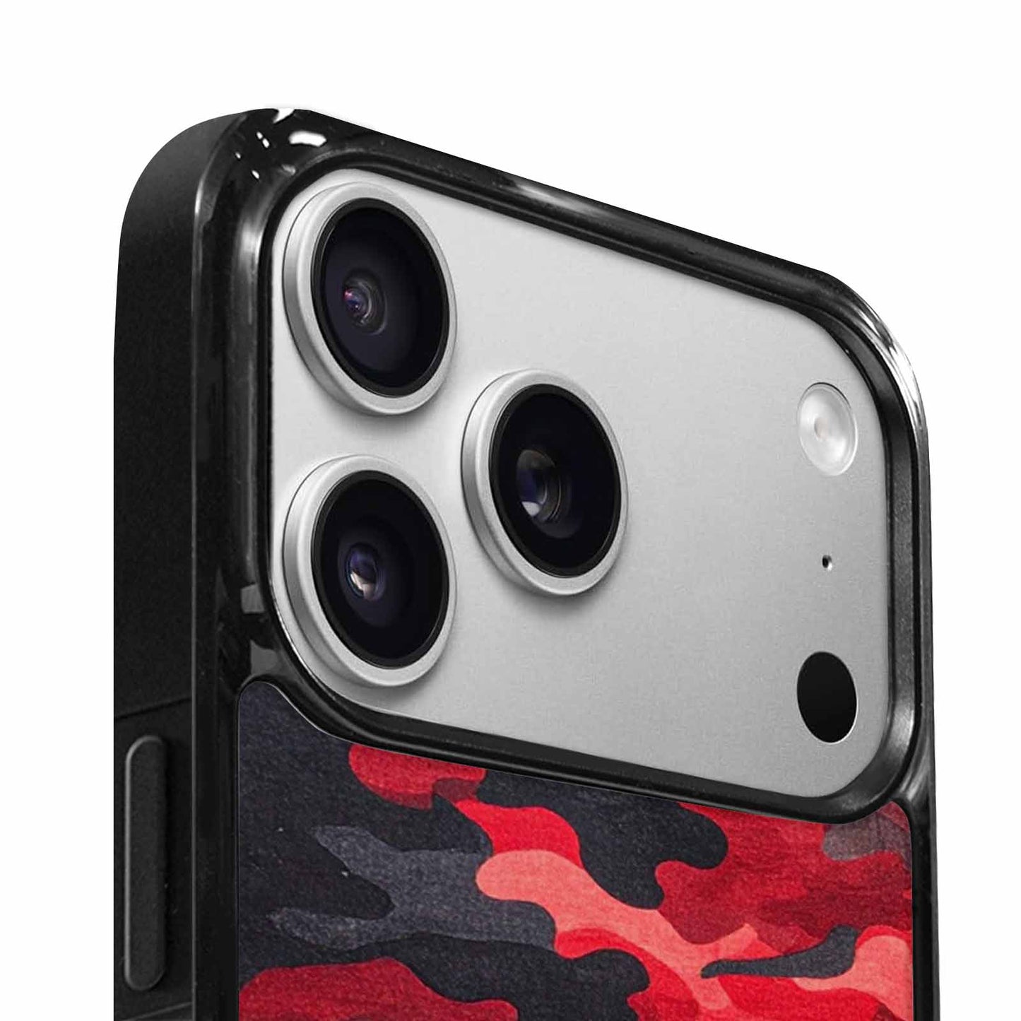 iPhone 17 Pro Case — Tactical Camo Red Black Custom Camo, Custom Printed Phone Case
