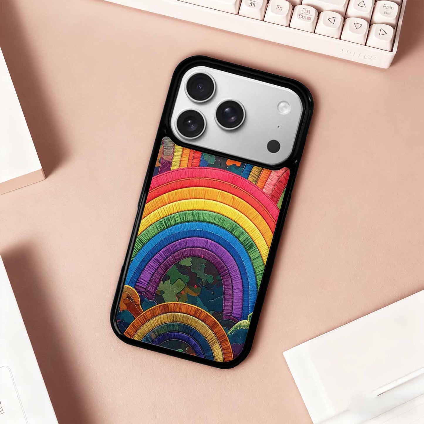iPhone 17 Pro Case — Vivid Camo Rainbow Arc Camo, Custom Made Phone Cover