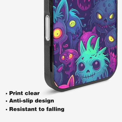 iPhone 16 Plus Case — Mixed Toxic Glow Creature Pattern Hundreds, Custom Made Phone Cover