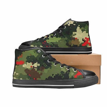 WOMEN'S Military Camouflage Blotch High Top Canvas Grunge Custom Shoes