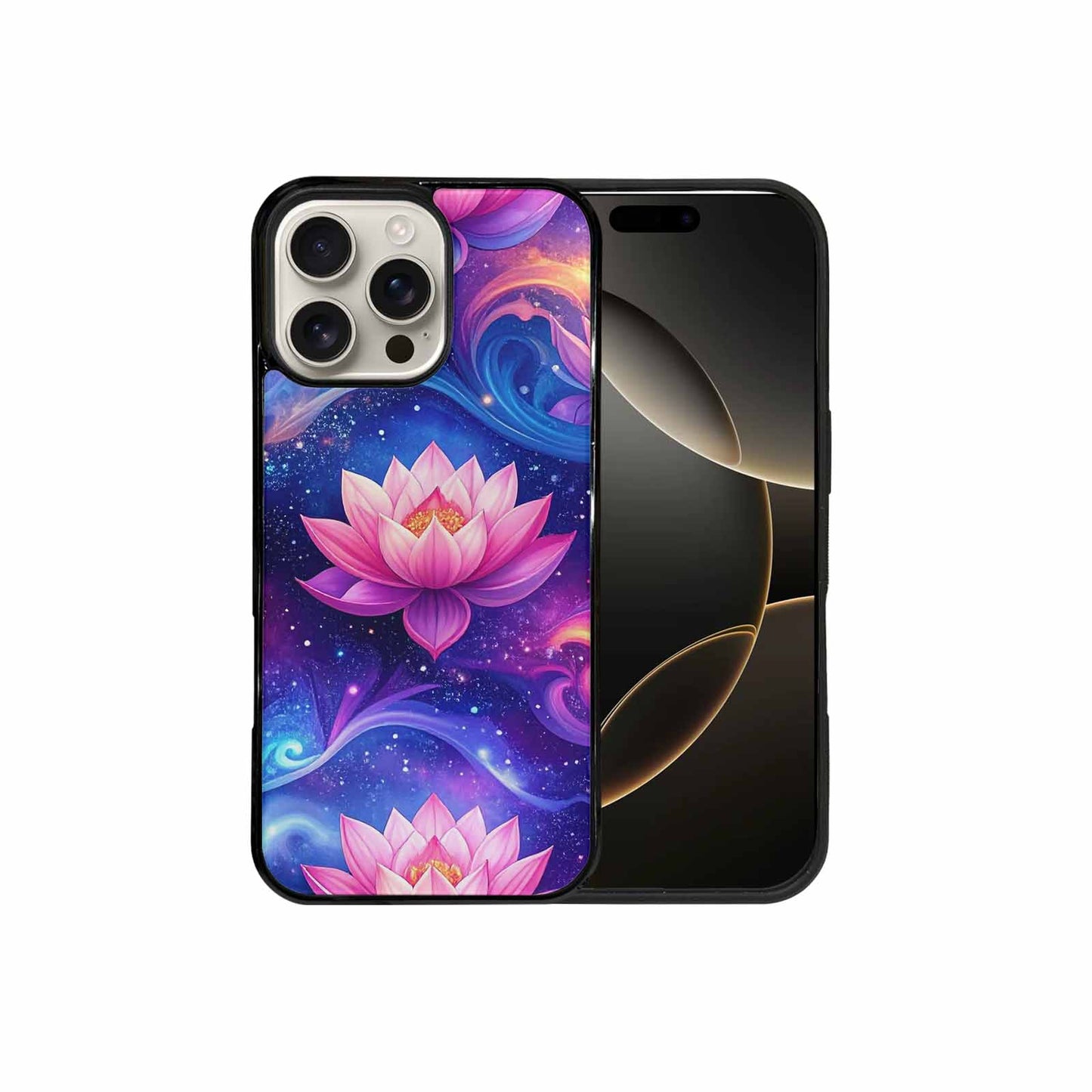 iPhone 16 Pro Max Case — Lotus Galaxy Art Seamless Pattern Vibrant, Unique Phone Case Design
