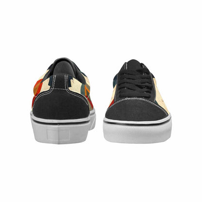 WOMEN'S Southwestern Geometric Diamond Canvas Lace-Up Dark Academia Custom Sneakers