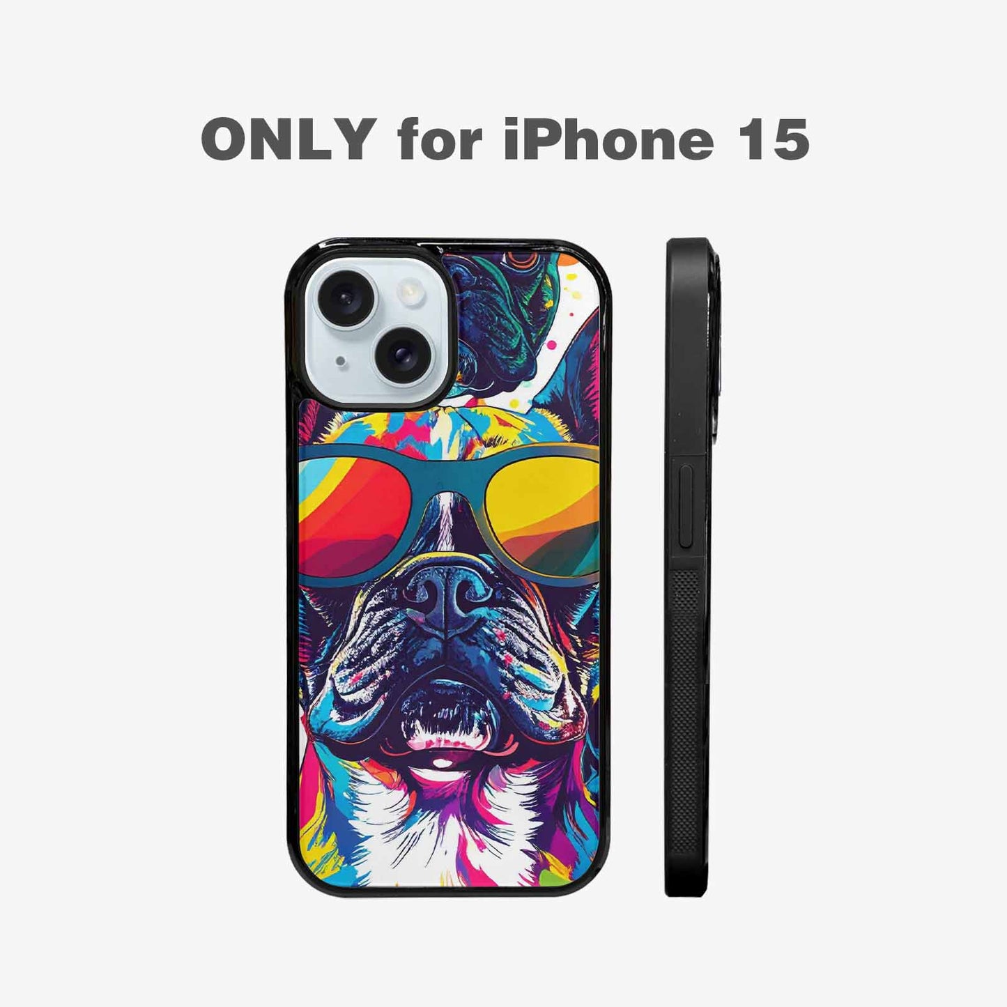 iPhone 15 Case — French Bulldog Pop Art Pattern, Custom Phone Case