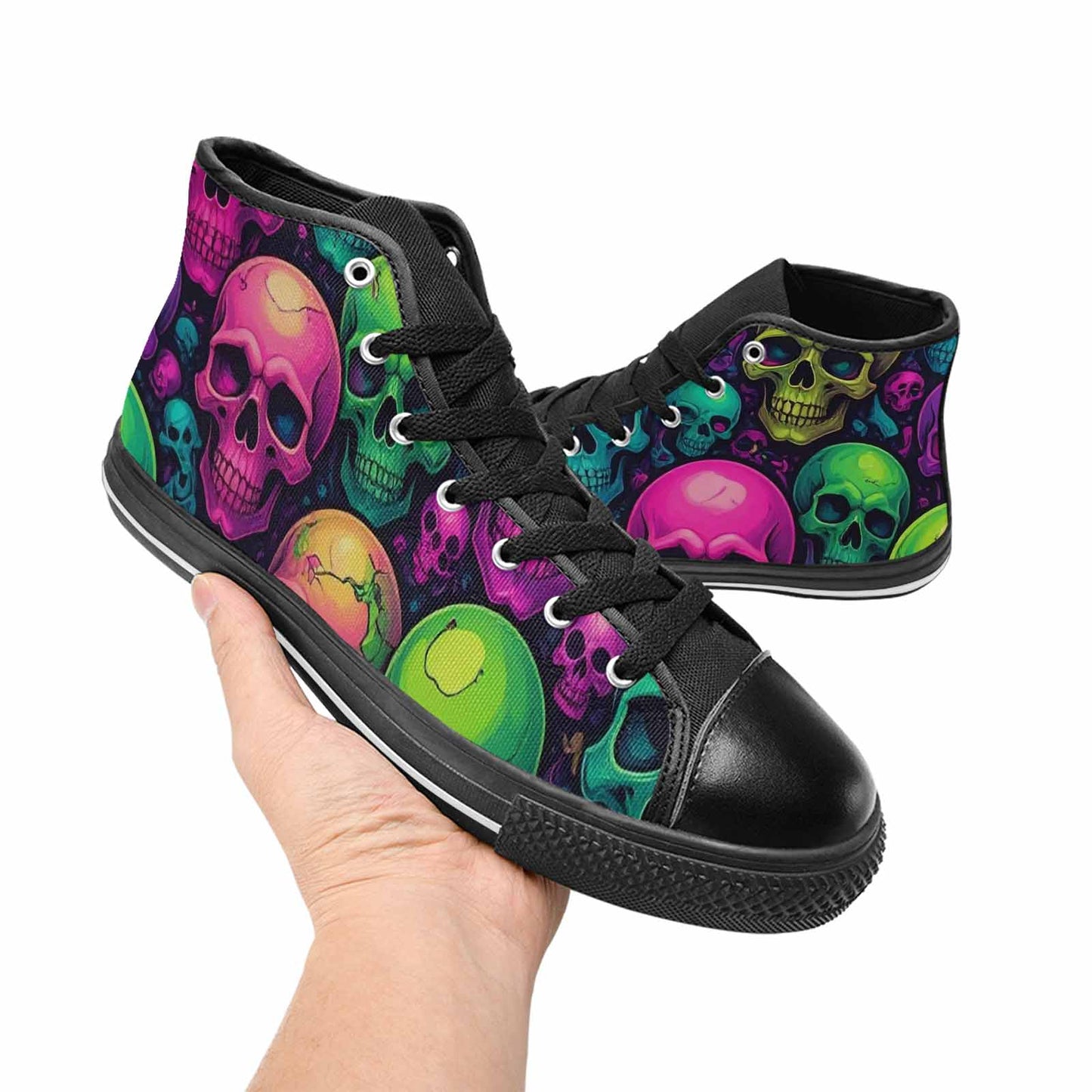 MEN'S Skulls - Neon High Top Canvas Aesthetic Sneakers