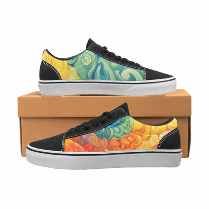 WOMEN'S Tie Dye Swirls Tie Lace-Up Canvas Wallpaper Art Sneakers