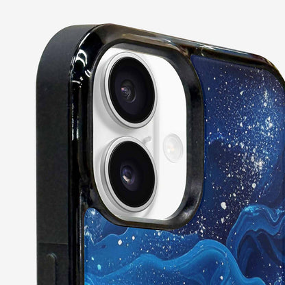 iPhone 16 Plus Case — Galaxy Art Blue Starfield Small Galaxy, Custom Phone Case