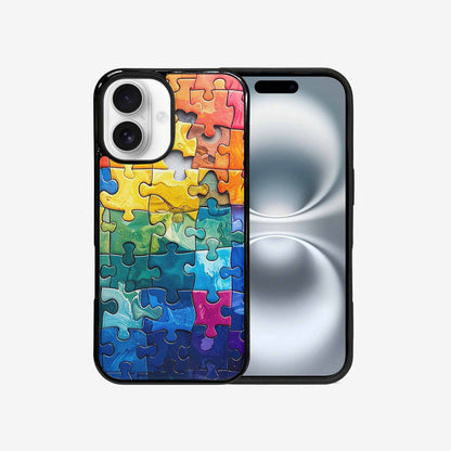 iPhone 16 Case — Autism Puzzle Pieces Puzzle Piece Pattern, Custom Phone Case