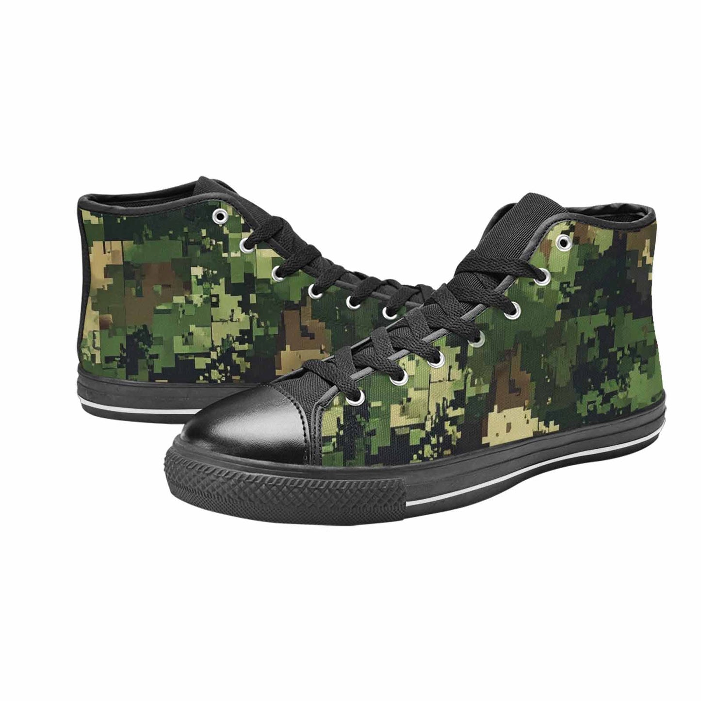 MEN'S Military Camouflage Blotch High Top Canvas Cottagecore Custom Shoes