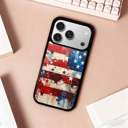 iPhone 17 Pro Case — Patriotic Stars And Stripes American Galaxy, Personalized Phone Case