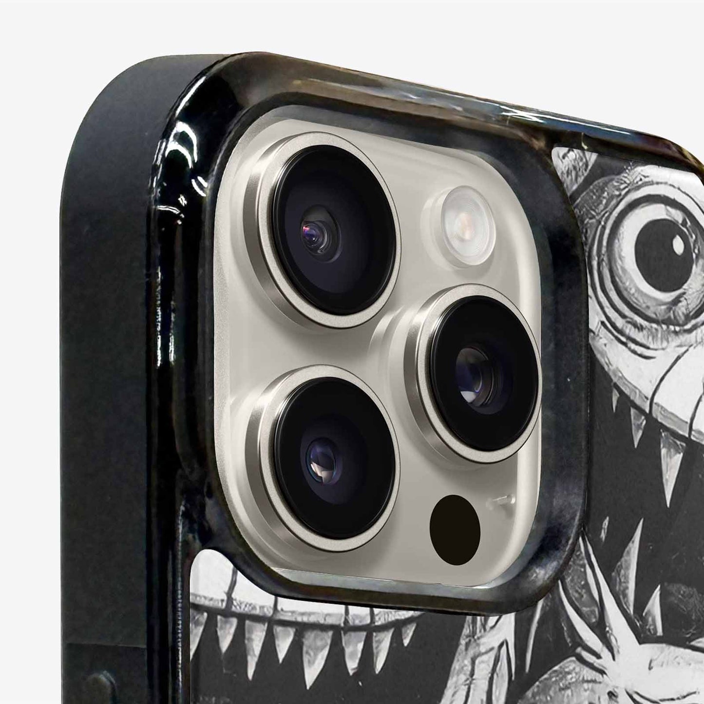 iPhone 16 Pro Max Case — Black And White Monster Face Collage, Original Design Phone Case