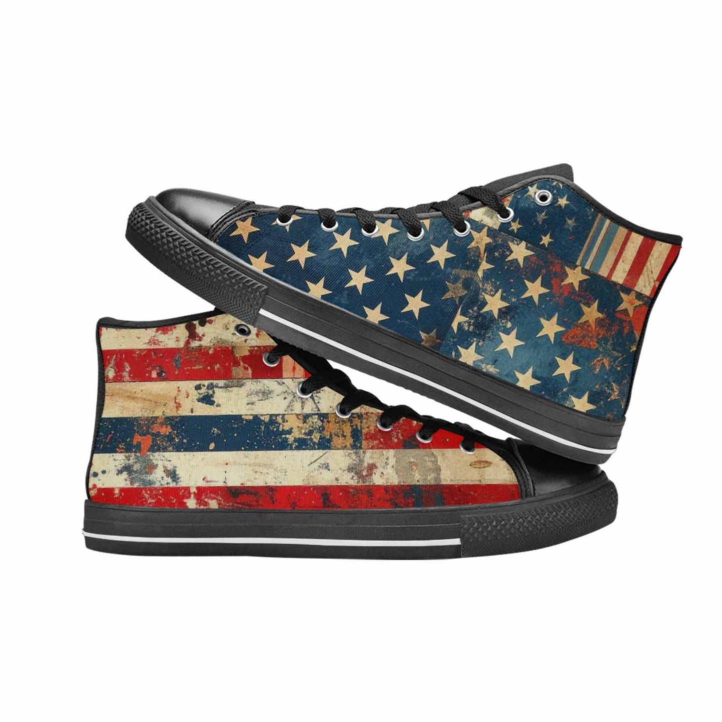 MEN'S American Flag Stars High Top Canvas Aesthetic Custom Shoes