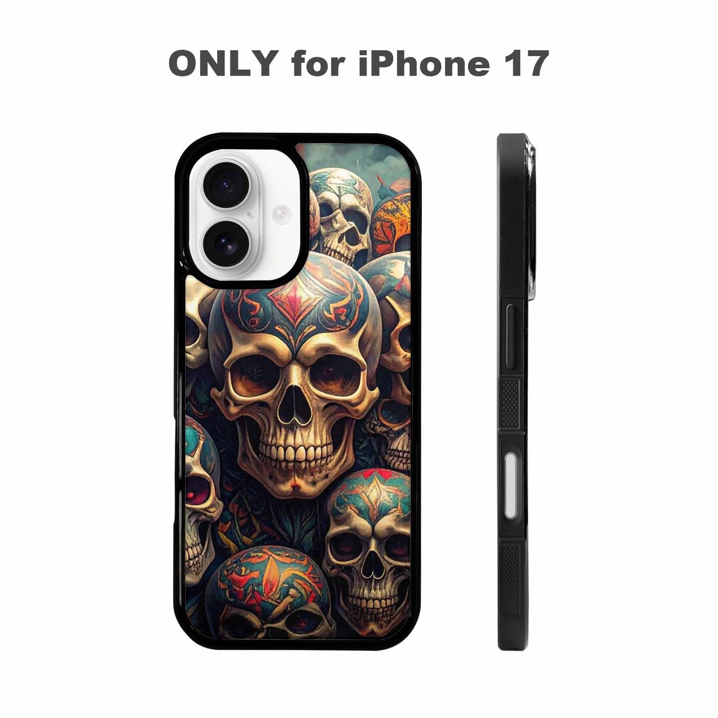 iPhone 17 Case — Skull Dark Art Gothic Print Gothic, Custom Made Phone Cover