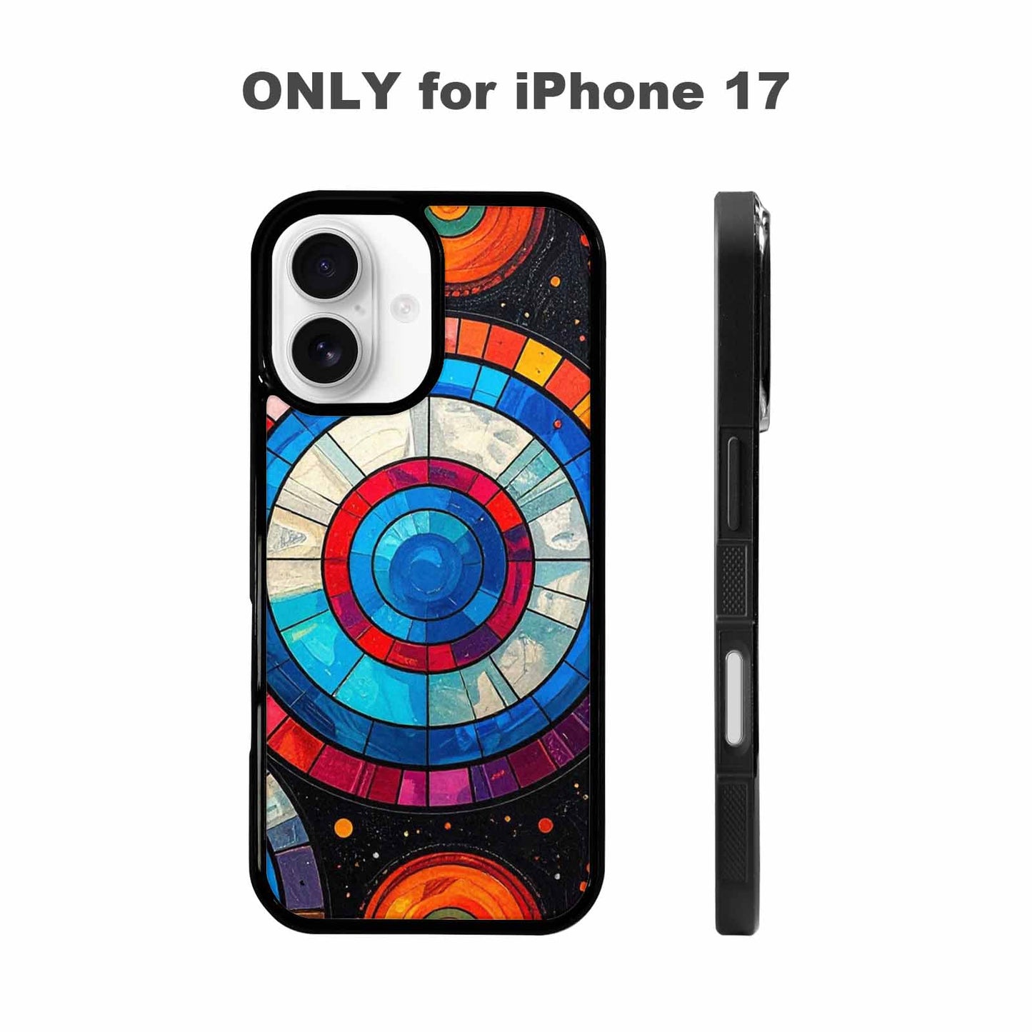 iPhone 17 Case — Iridescent Fantasy Sun Original Art, Custom Designed Case Cover