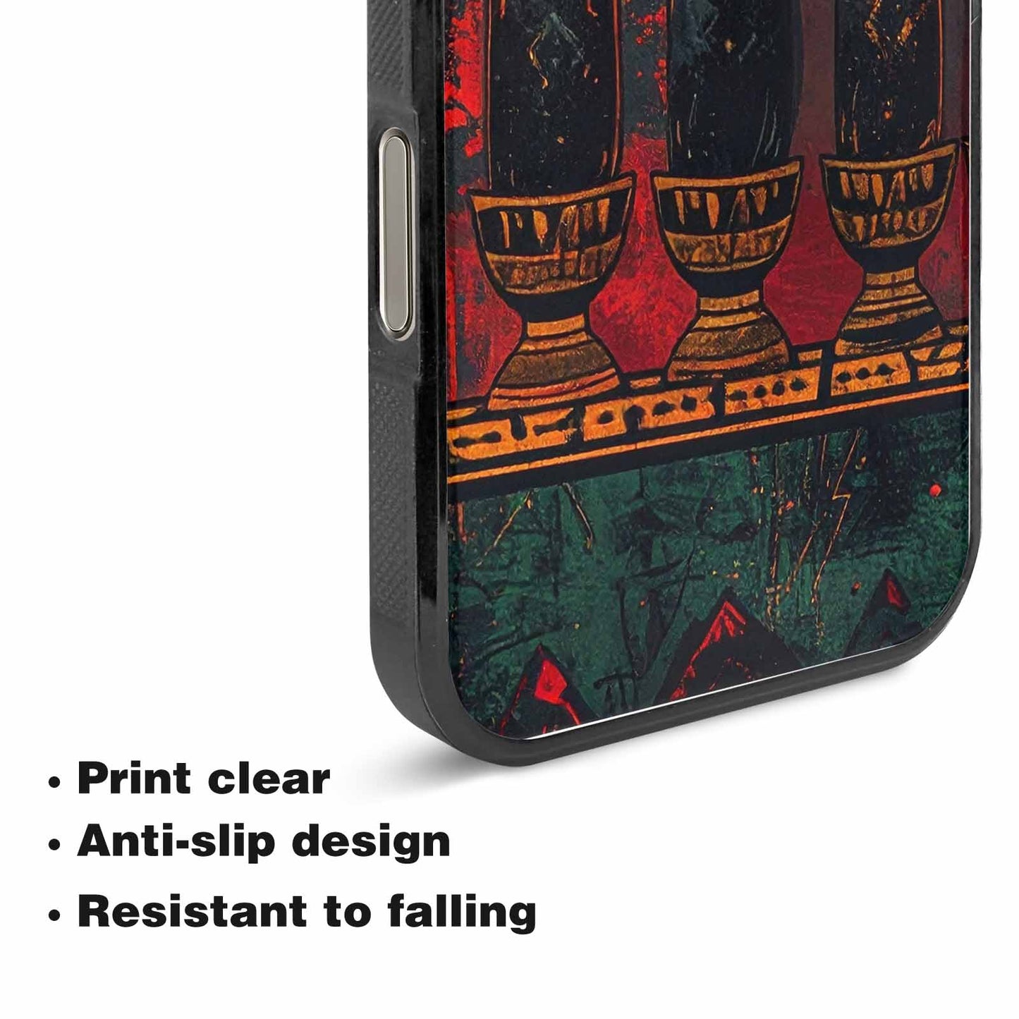 iPhone 15 Pro Max Case — Kwanzaa Kinara Pattern Seamless Repeat African, Custom Phone Case