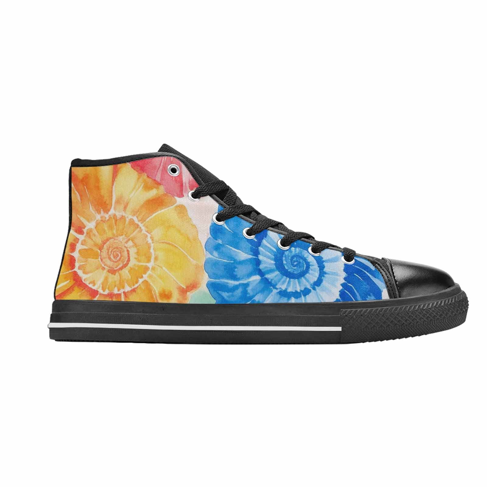 MEN'S Tie Dye Swirl High Top Canvas Vibrant Chaos Shoes