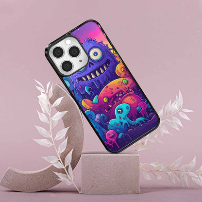 iPhone 15 Pro Max Case — Overlapping Endlessly No Empty Space Monsters, Personalized Phone Case