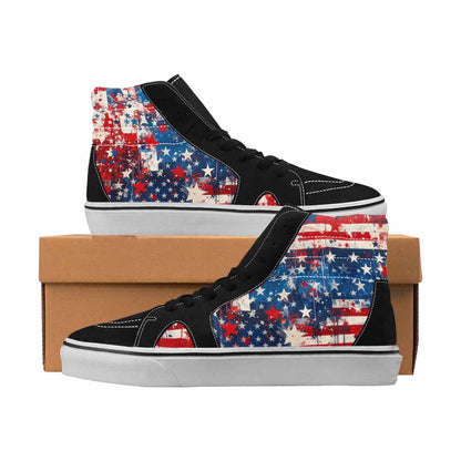 MEN'S Patriotic High Top Canvas Graphic Print Dark Academia Custom Print Sneakers