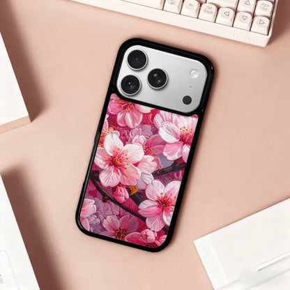 iPhone 17 Pro Case — Glowing Cherry Blossom Original Art, Custom Phone Case