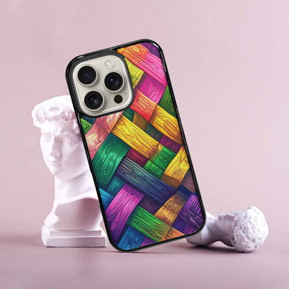 iPhone 16 Pro Case — Polysexual Flag Color Theme Small Rainbow, Custom Printed Phone Case