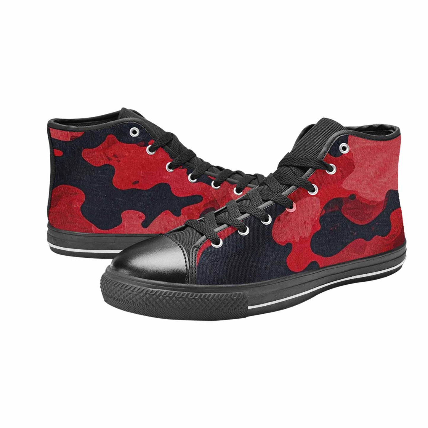 MEN'S Tactical Camo Red Black High Top Canvas Dark Academia Sneakers